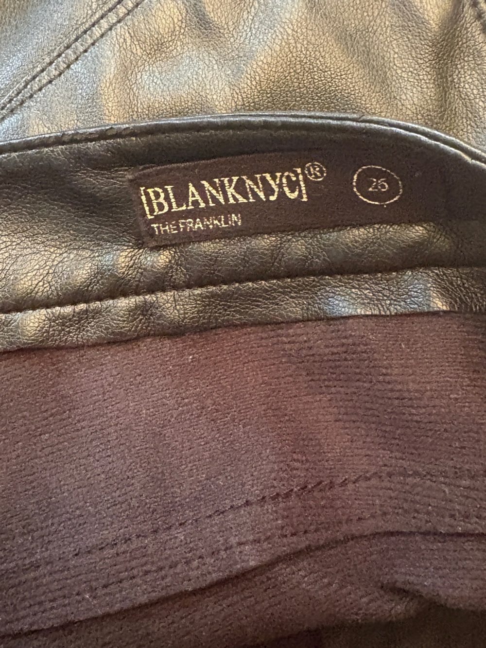 BlankNYC The Franklin Faux Leather Wide Leg Pants Size 26